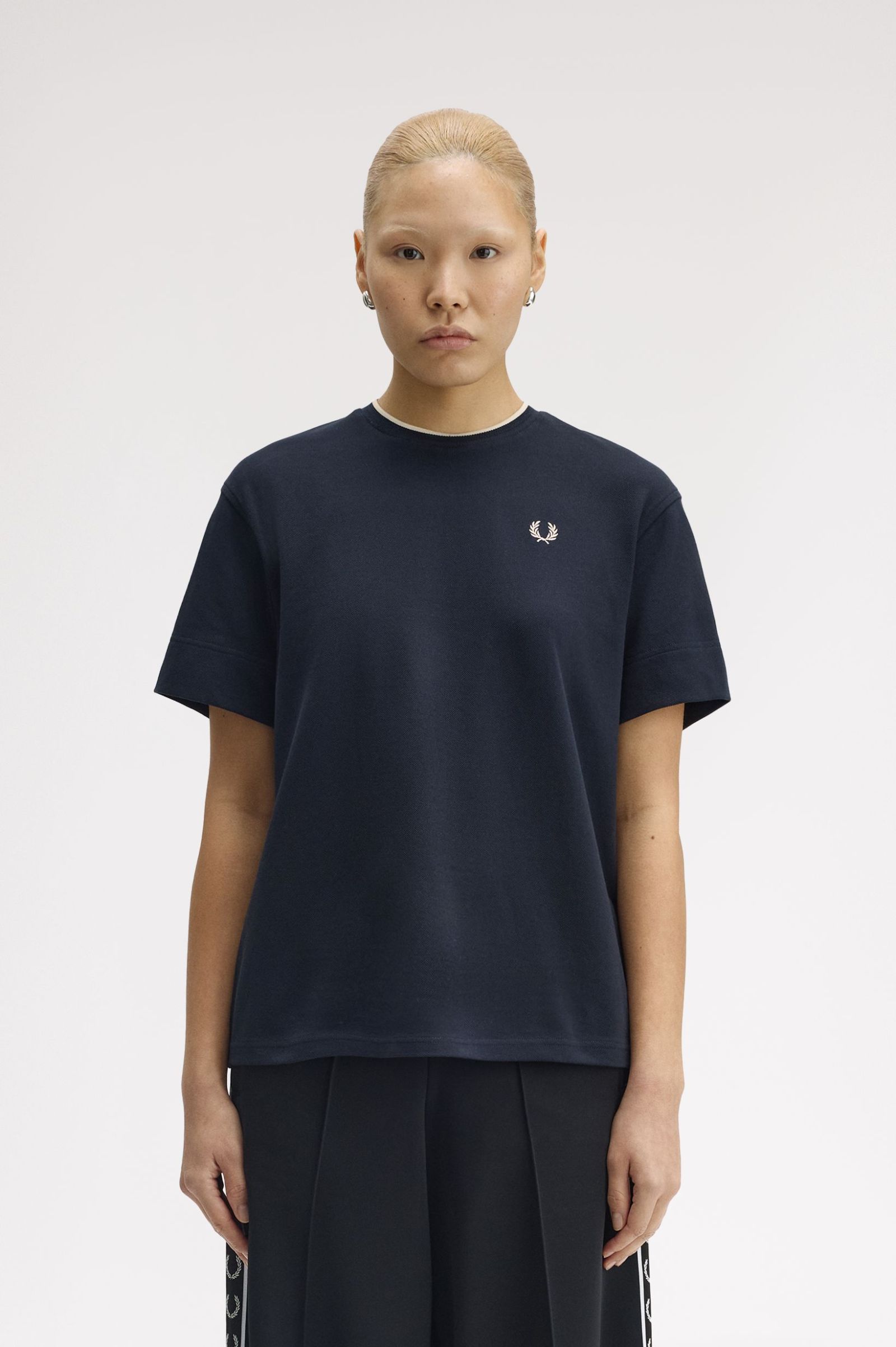Fred Perry Tipped Piqué T-Shirt (Navy)