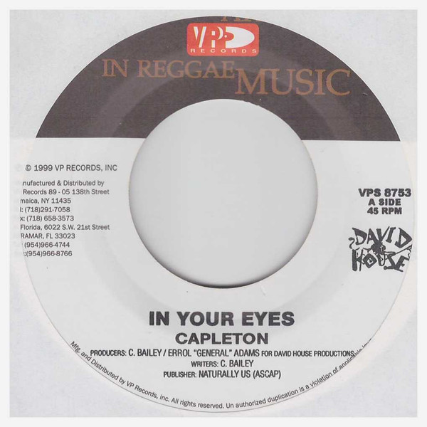 Capleton – In Your Eyes / Mi Deh Yah (7")               
