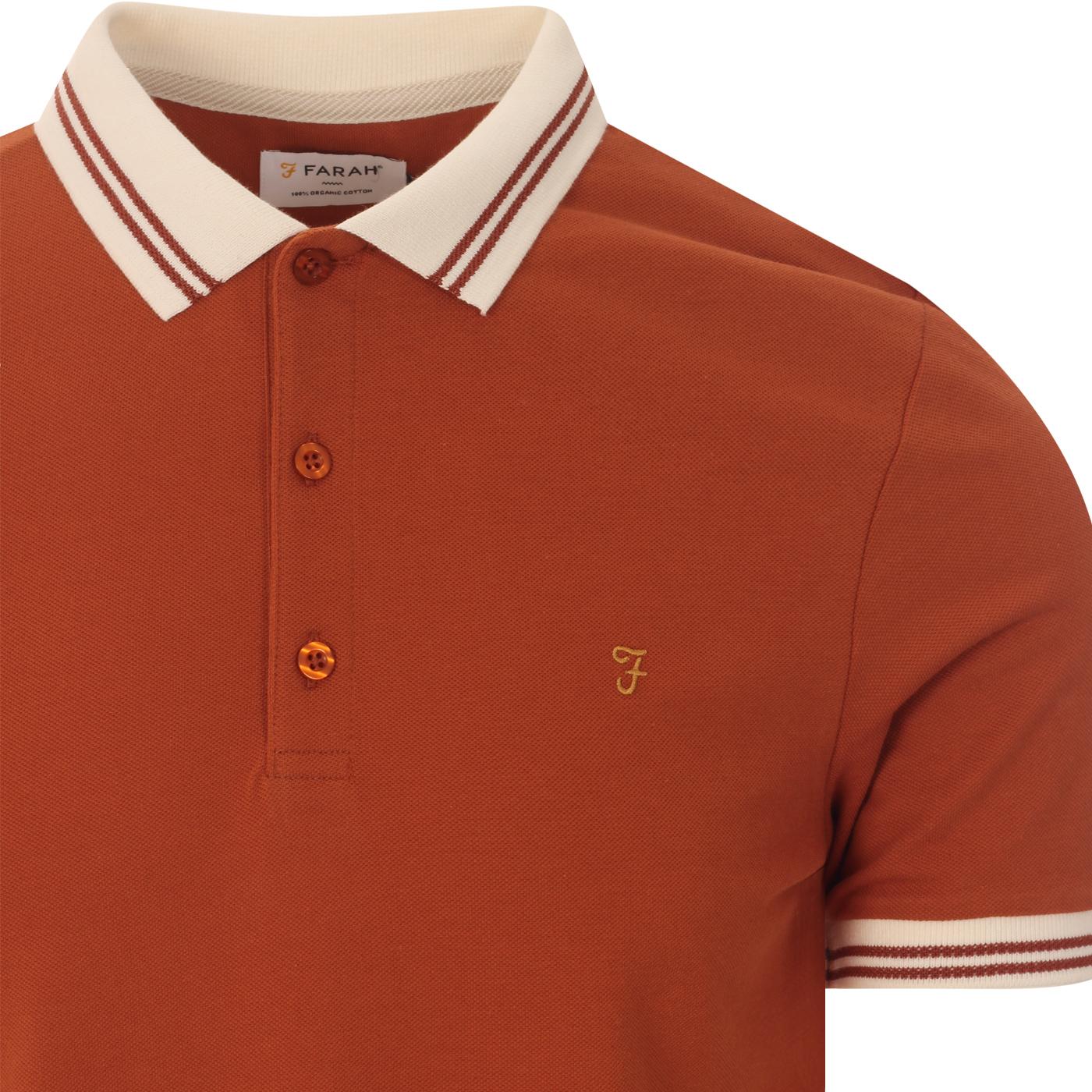 Farah Stanton Polo Shirt Raw Umber