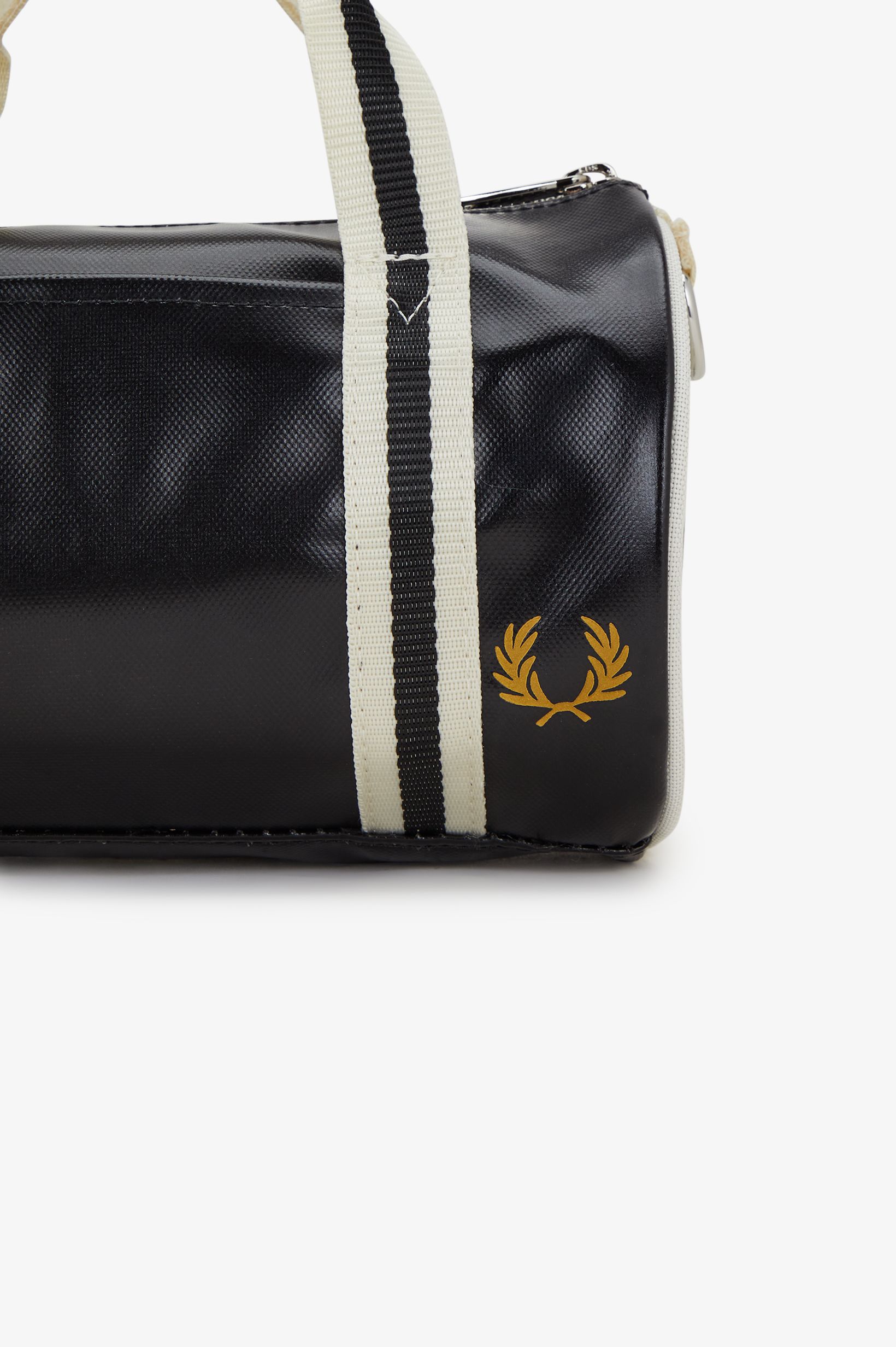 Fred Perry Classic Mini Barrel Bag in Black/Ecru