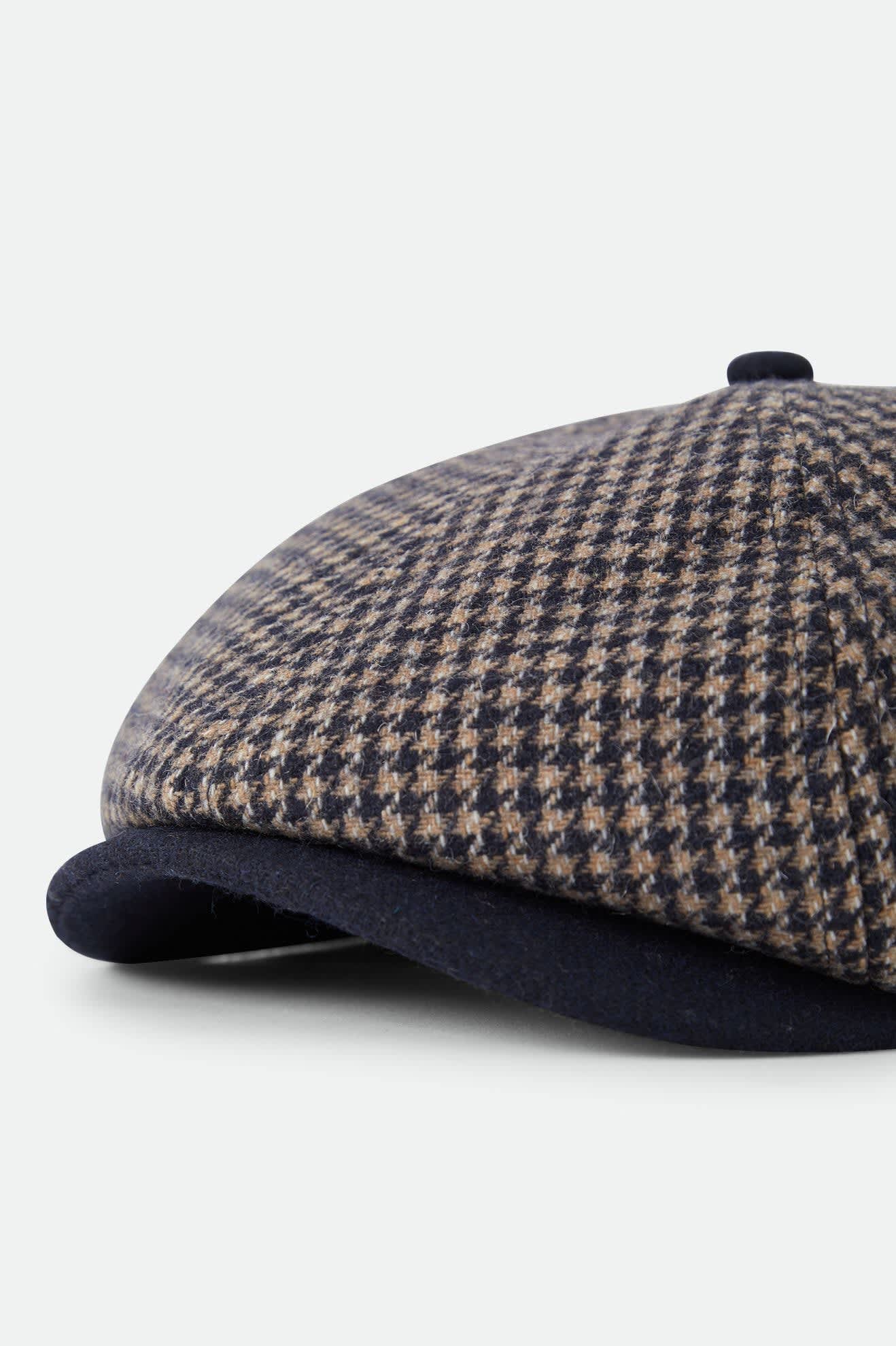 Brixton Brood Snap Cap (Navy/Sand Houndstooth)
