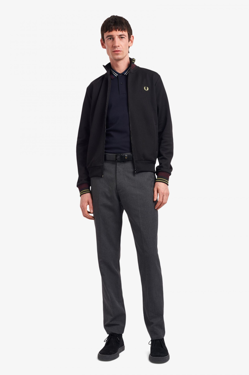 Fred Perry Lightweight Pique Track Jacket Black-L