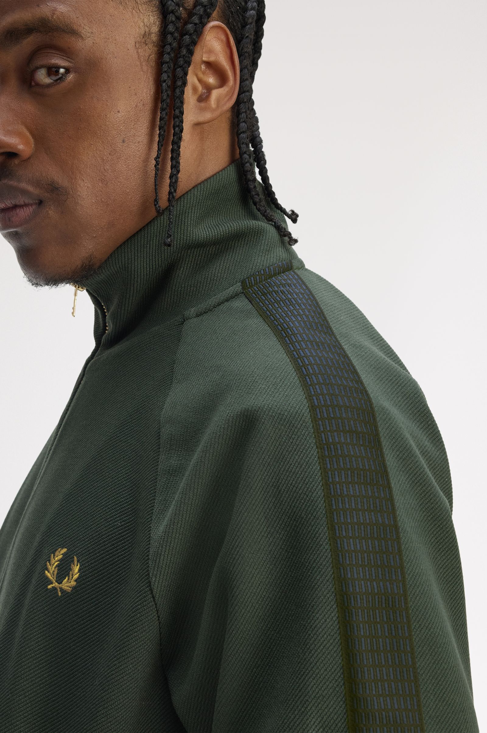 Fred Perry Dash Taped Track Jacket (Court Green)