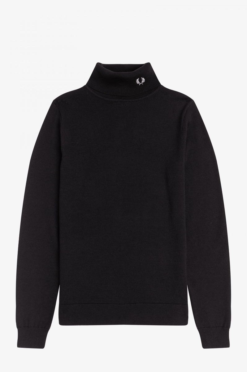 Fred Perry Roll Neck Top Black-8