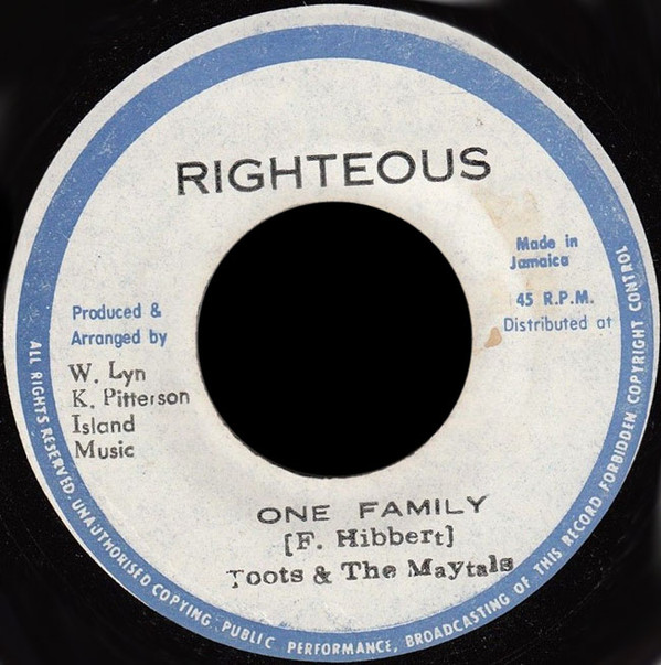Toots & The Maytals - One Family / Missing You (7")
