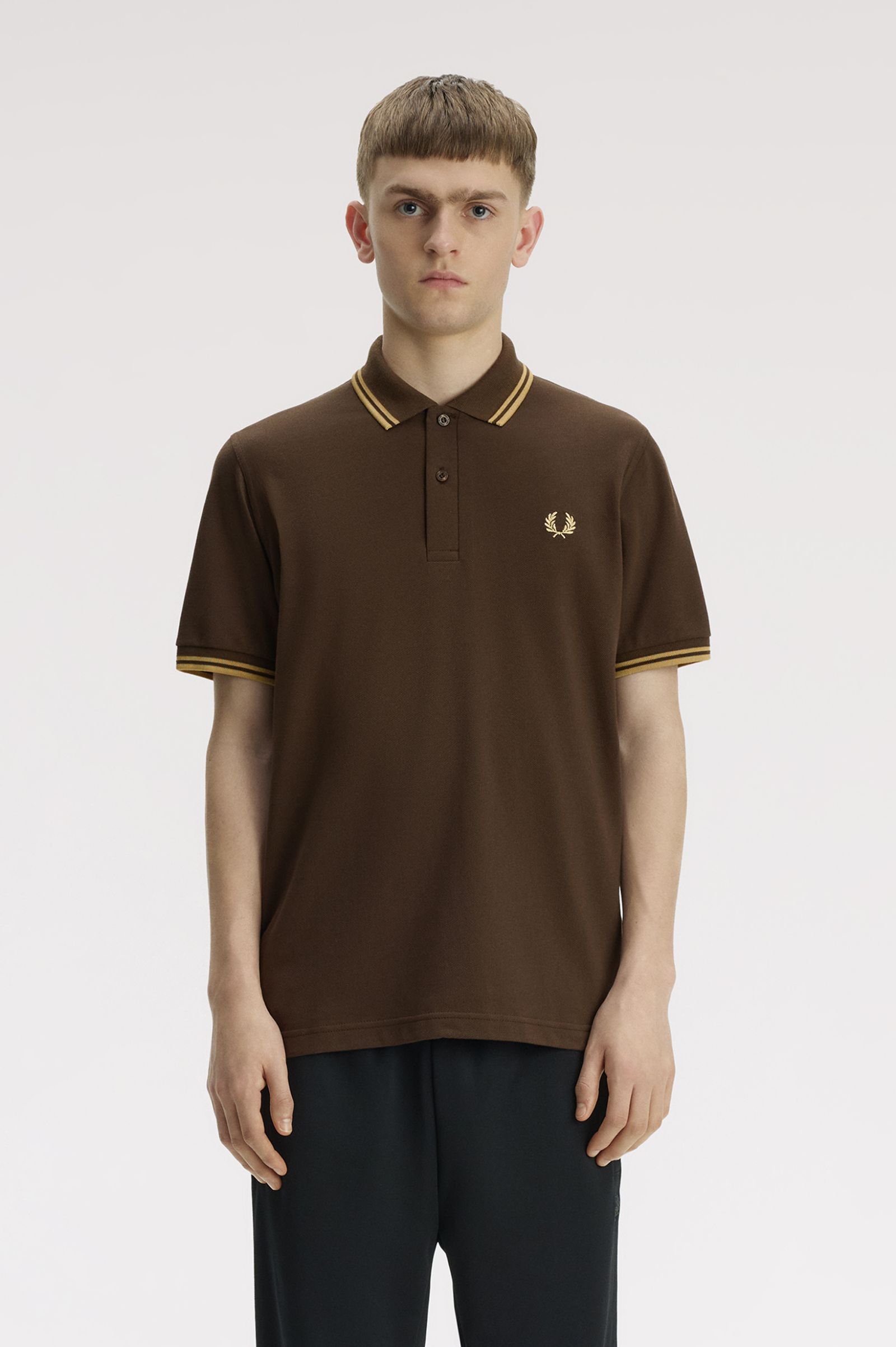 Fred Perry Made in England Twin Tipped Fred Perry Shirt (Burned Tobacco/Champagne/Champagne)