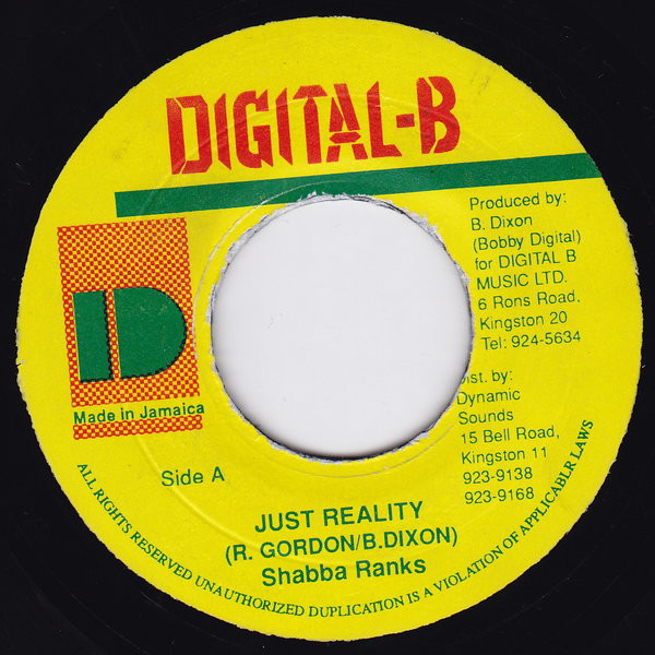 Shabba Ranks - Just Reality / Version (7")
