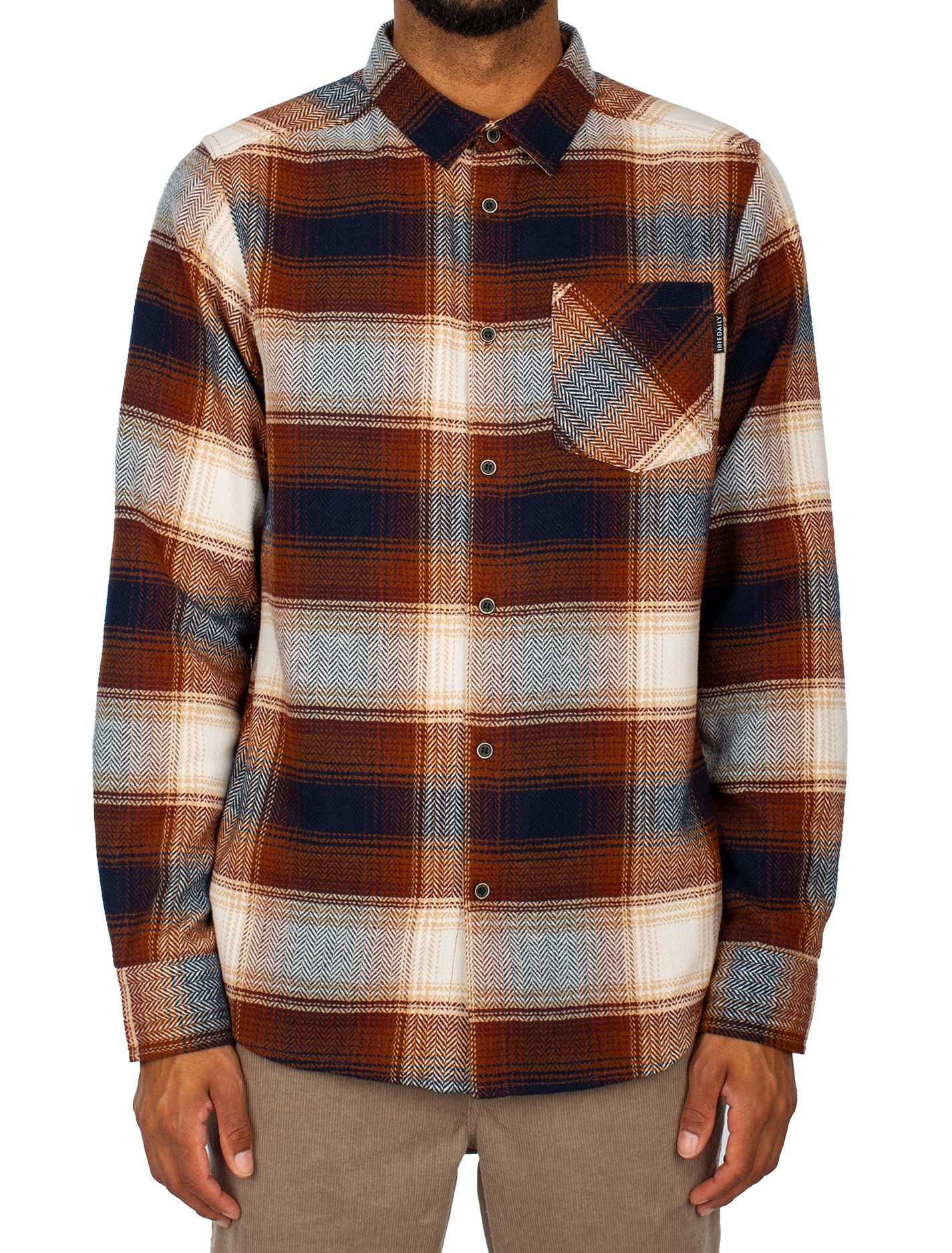Iriedaily Young Fella Shirt in Navy Brown
