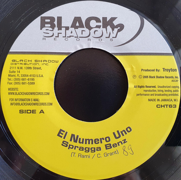 Spragga Benz – El Numero Uno / El Numero Uno (Radio Edit) (7")  