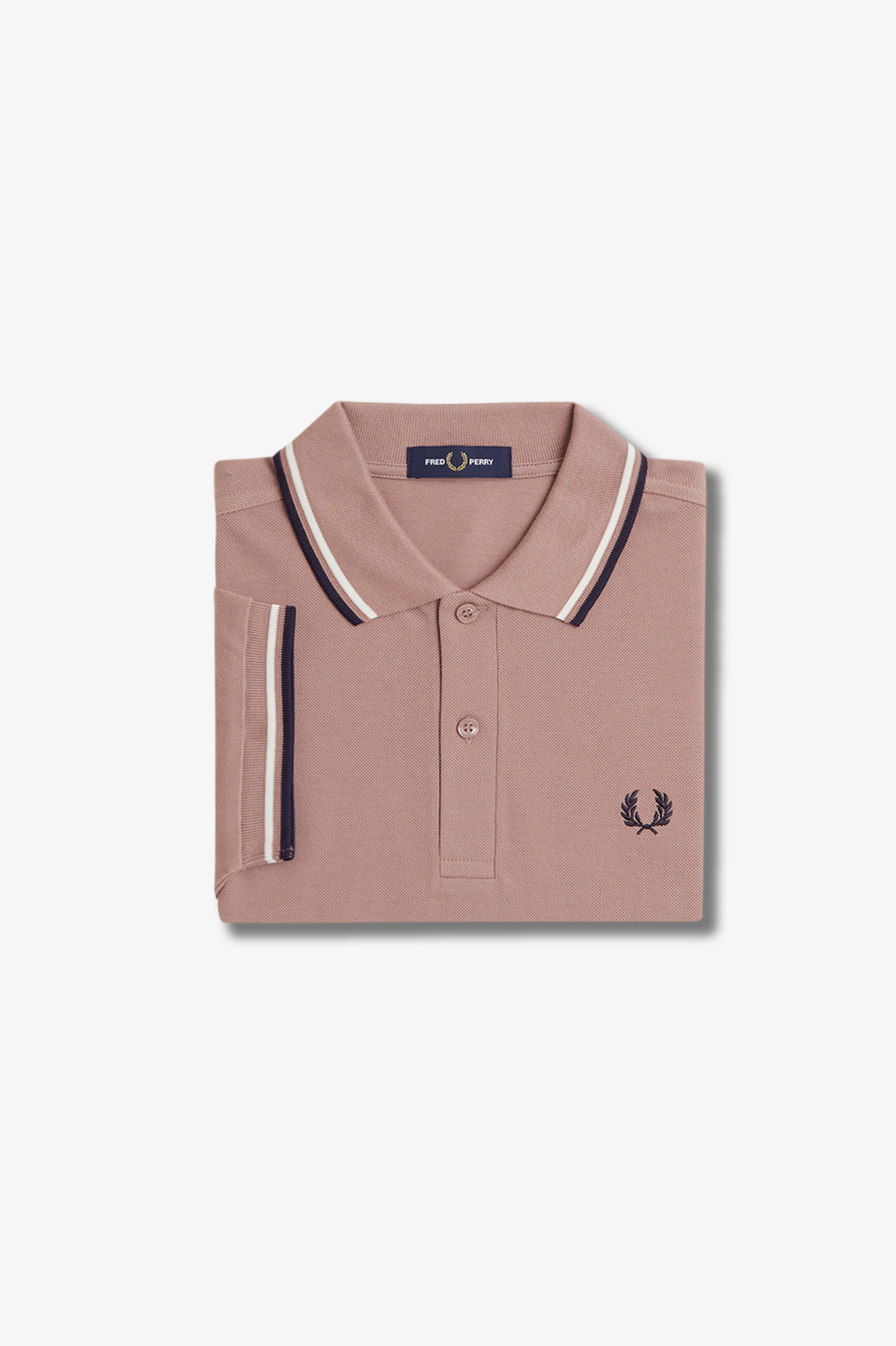Fred Perry  Twin Tipped Polo Shirt (Dark Pink/Ecru/Navy)