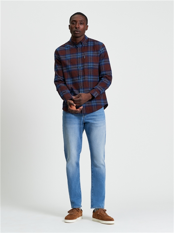 Ben Sherman Ombre Check Shirt (Marine)