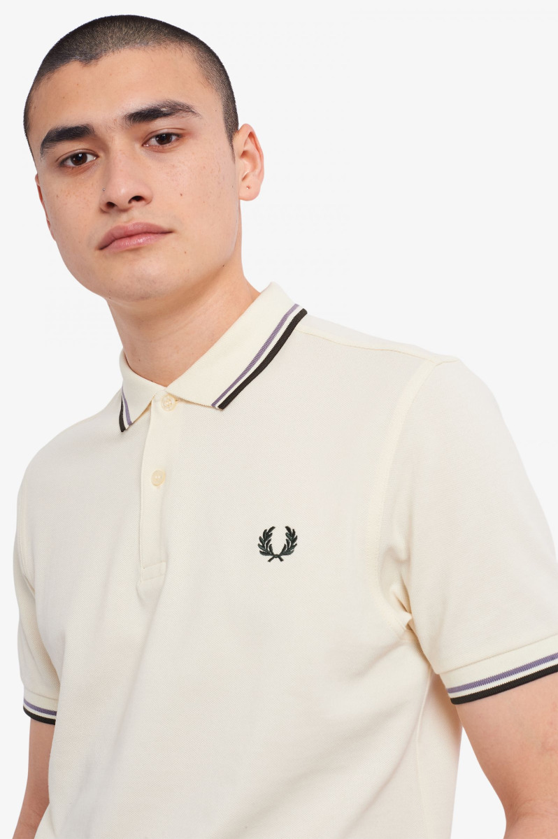 Fred Perry Twin Tipped Poloshirt Ecru-XL