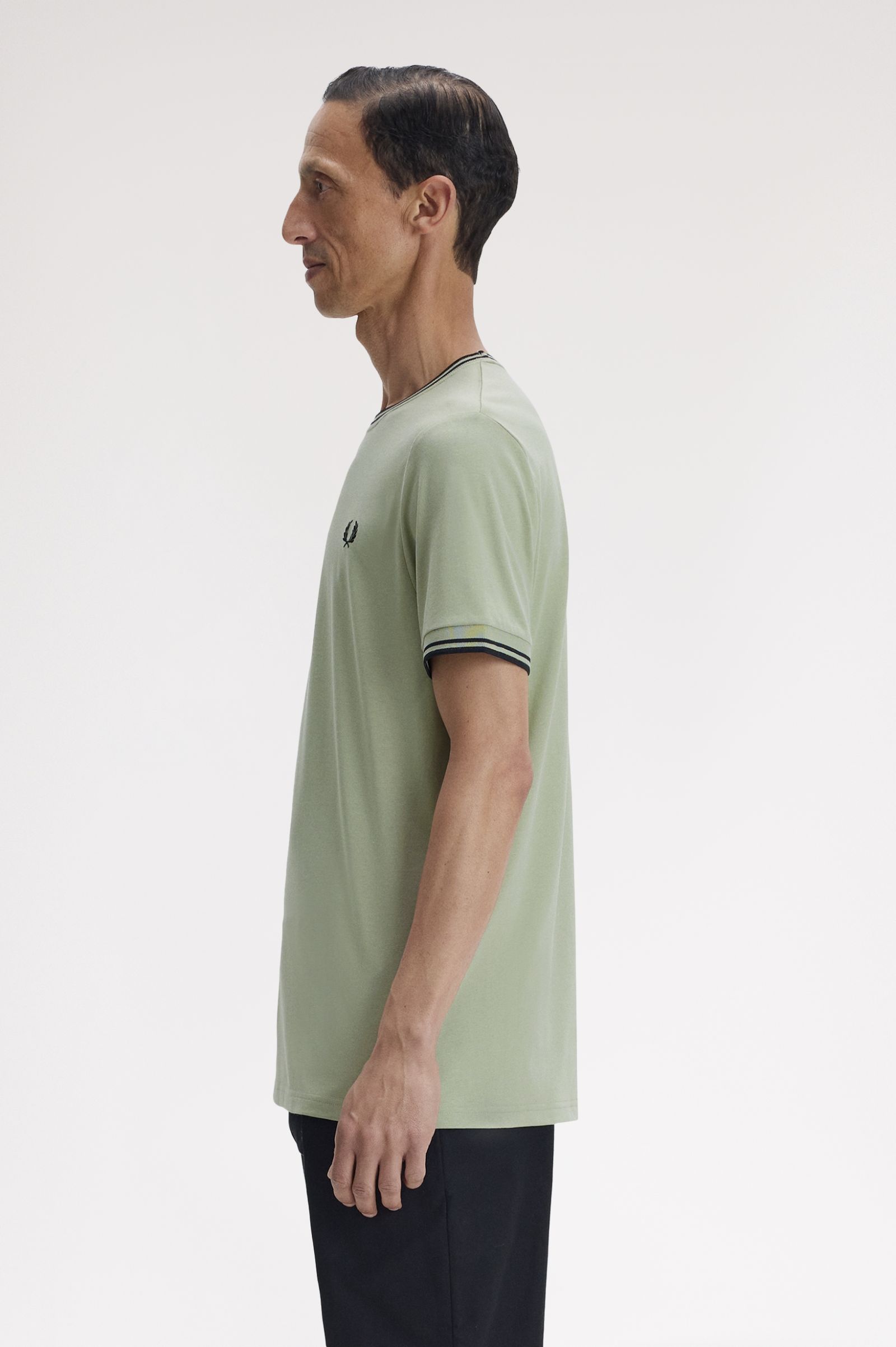 Fred Perry Twin Tipped T-Shirt (Seagrass/Black)