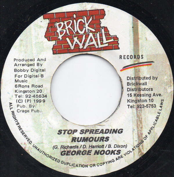 George Nooks - Stop Spreading Rumours / Version (7")