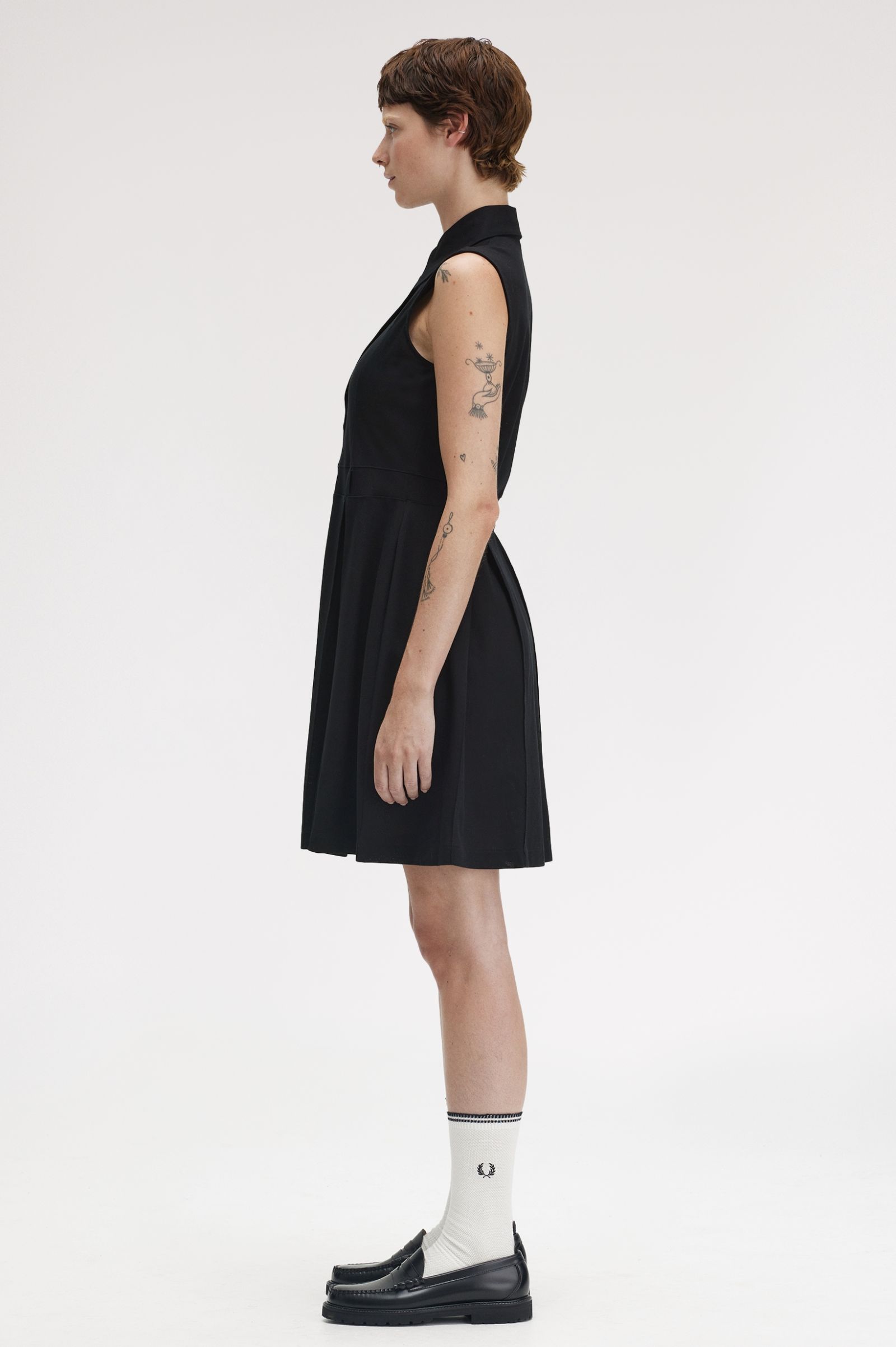 Fred Perry Mesh Shirt Dress in Black 