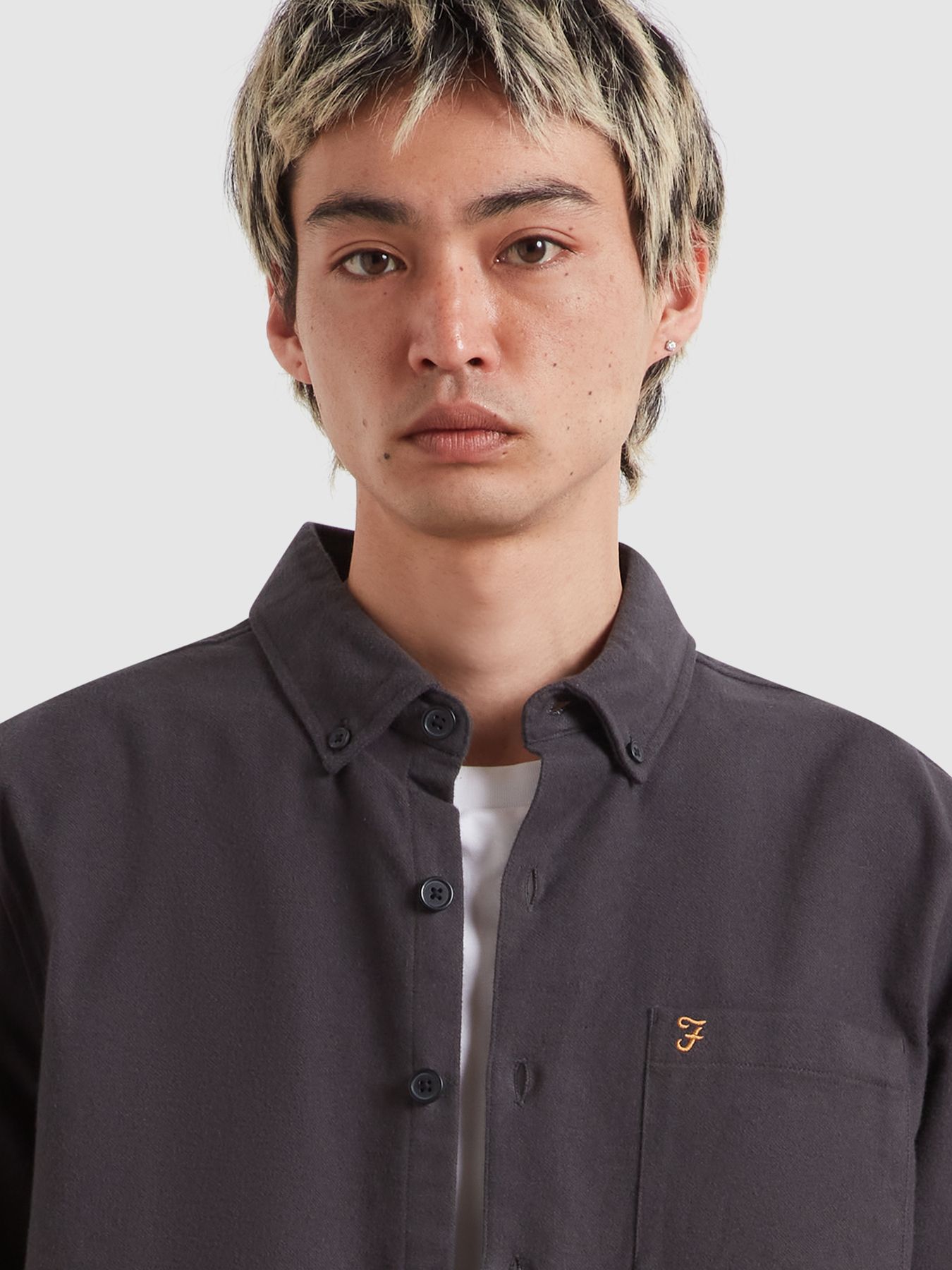 Farah Marvin LS Plain BD (Washed Black)