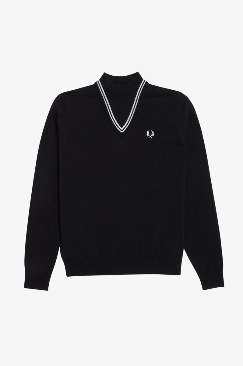 Fred Perry Pullover V-Insert Black K1107-8