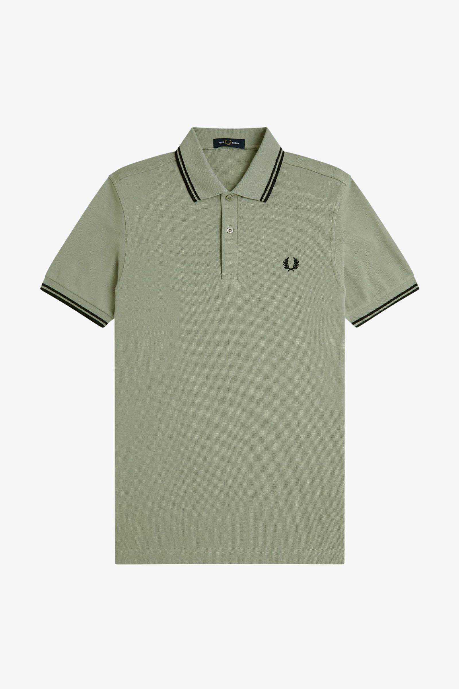 Fred Perry Twin Tipped Polo Shirt (Seagrass/Black)