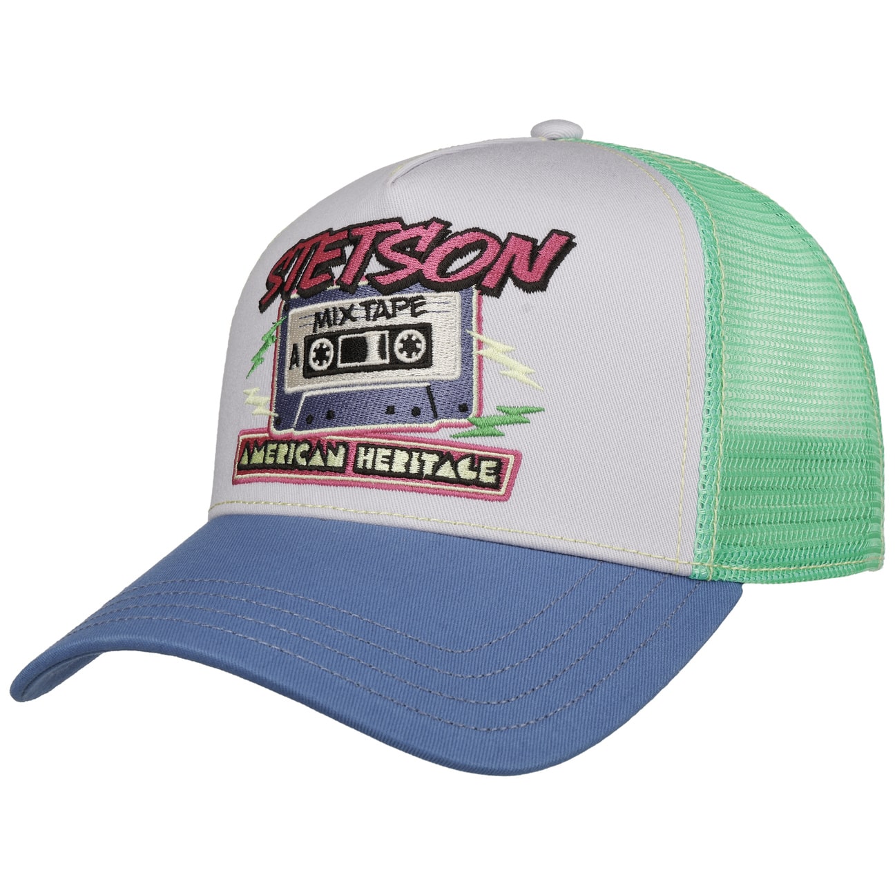 Stetson Trucker Cap Mix Tape (Blue/White)