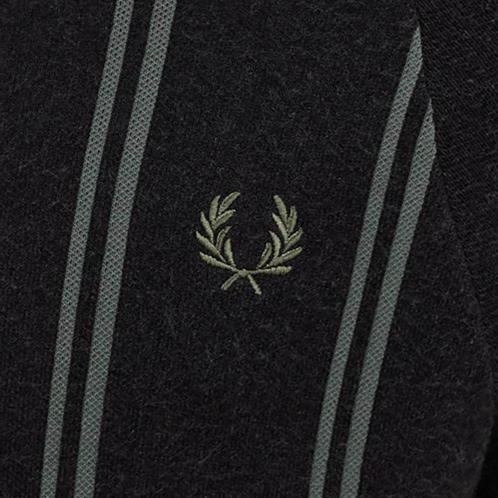 Fred Perry Stripe Knitted T-Shirt in Black