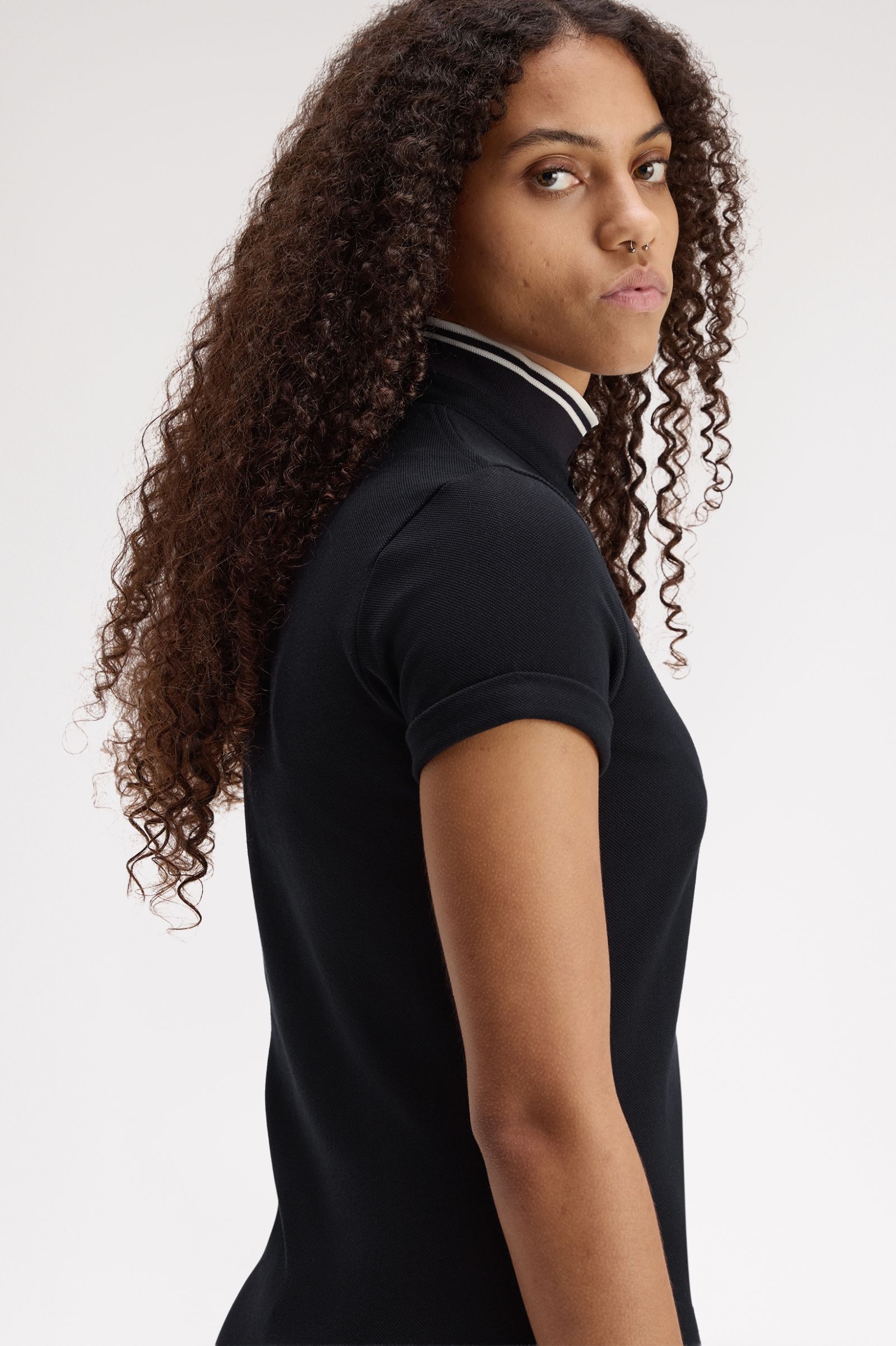 Fred Perry Amy Winehouse Tipped Polo Dress (Black)