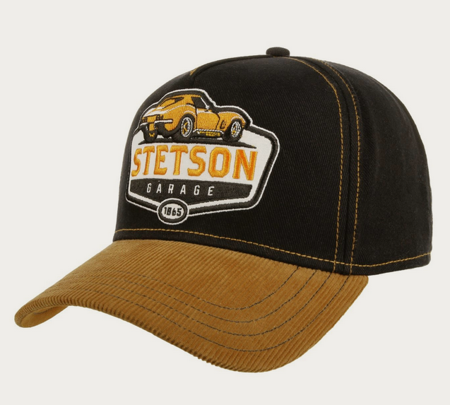 Stetson Cord Peak Garage Cap (Black/Yellow)