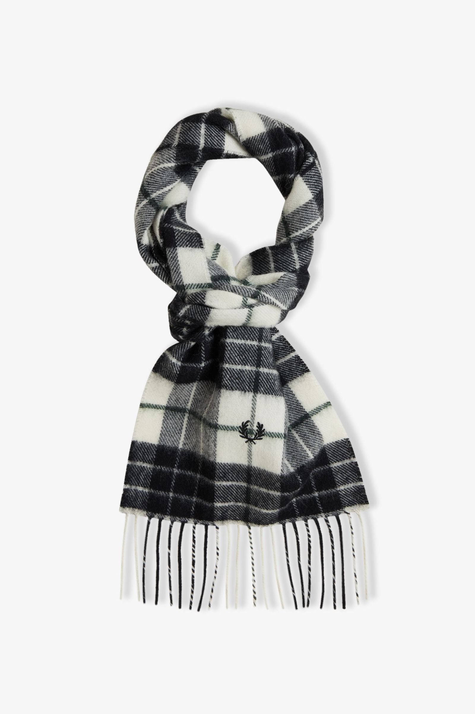 Fred Perry Lambswool Tartan Scarf (Ecru)