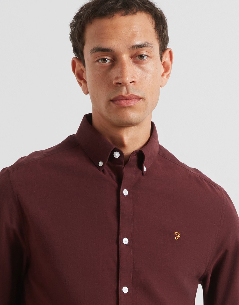 Farah Steen Casual Longsleeve (Bordeaux Marl)