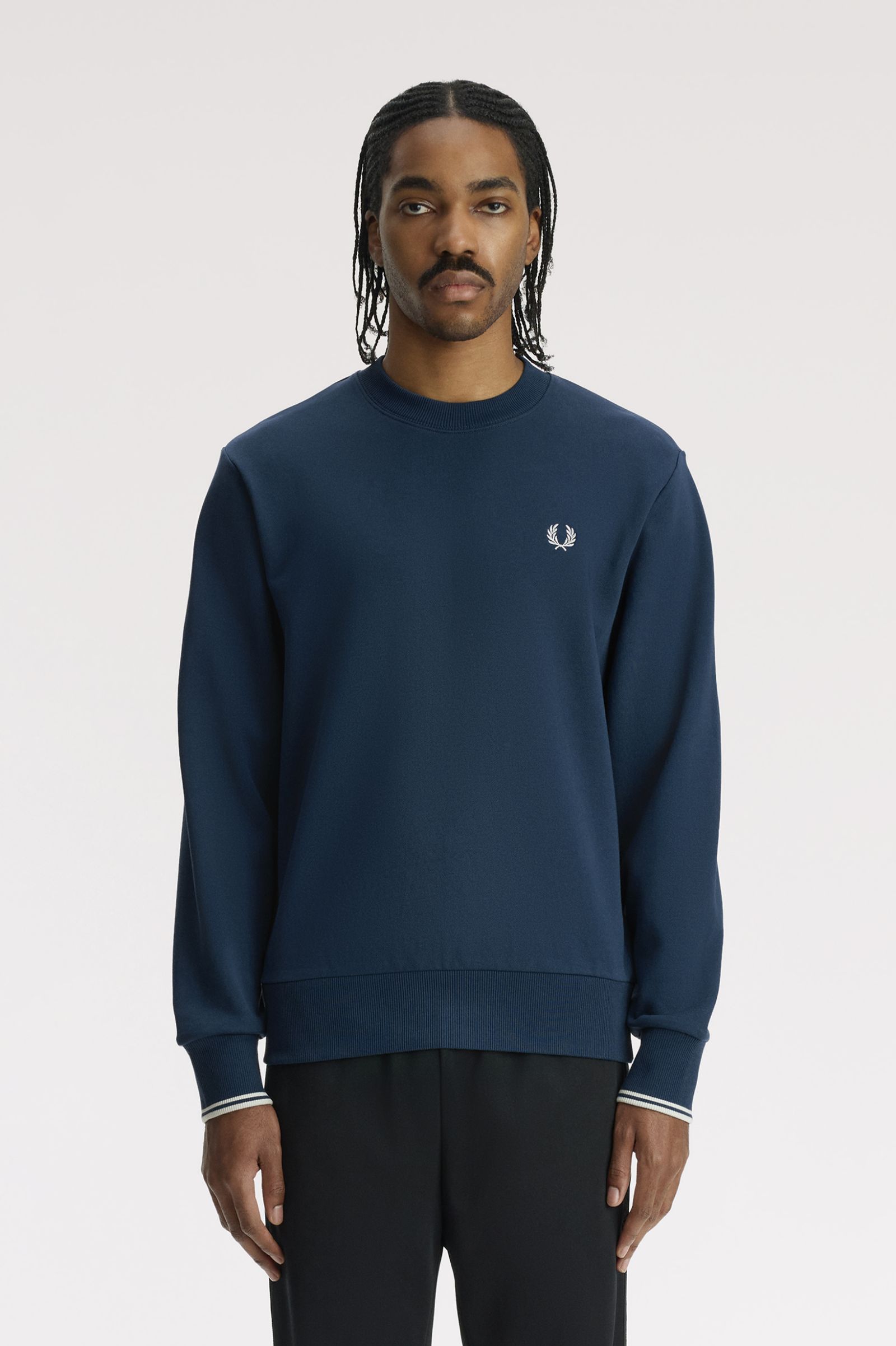 Fred Perry Crew Neck Sweatshirt (Mod Blue/Slate)