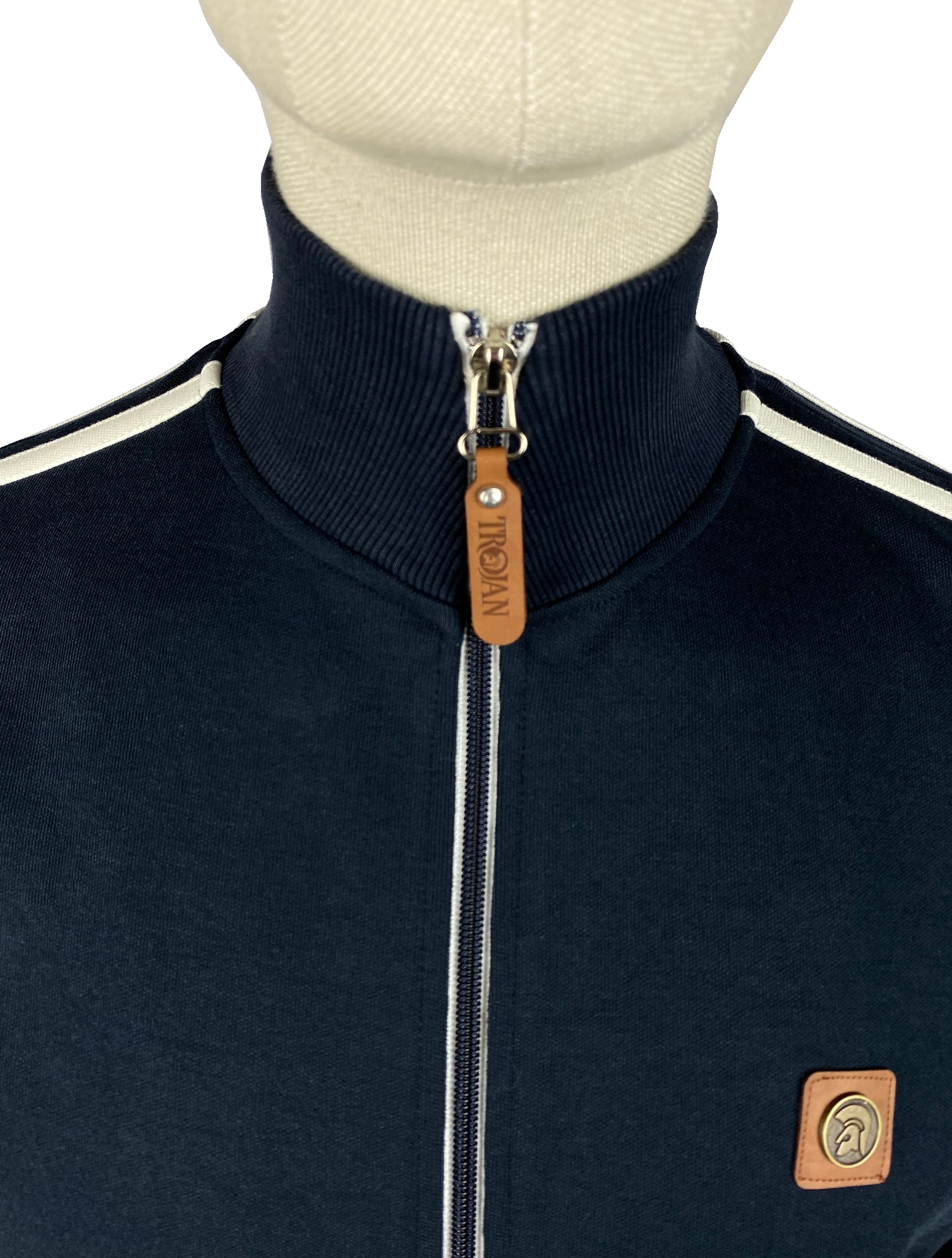 Trojan Twin Stripe Plain Track Top TR/8653 Navy