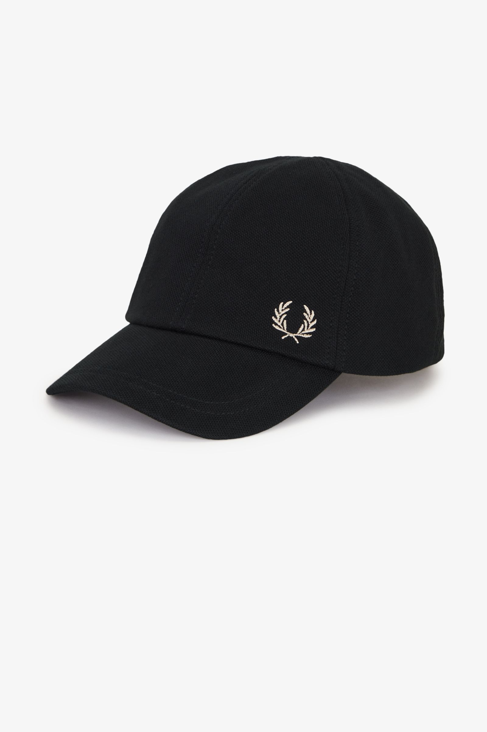 Fred Perry Pique Classic Cap in Black / Warm Stone 