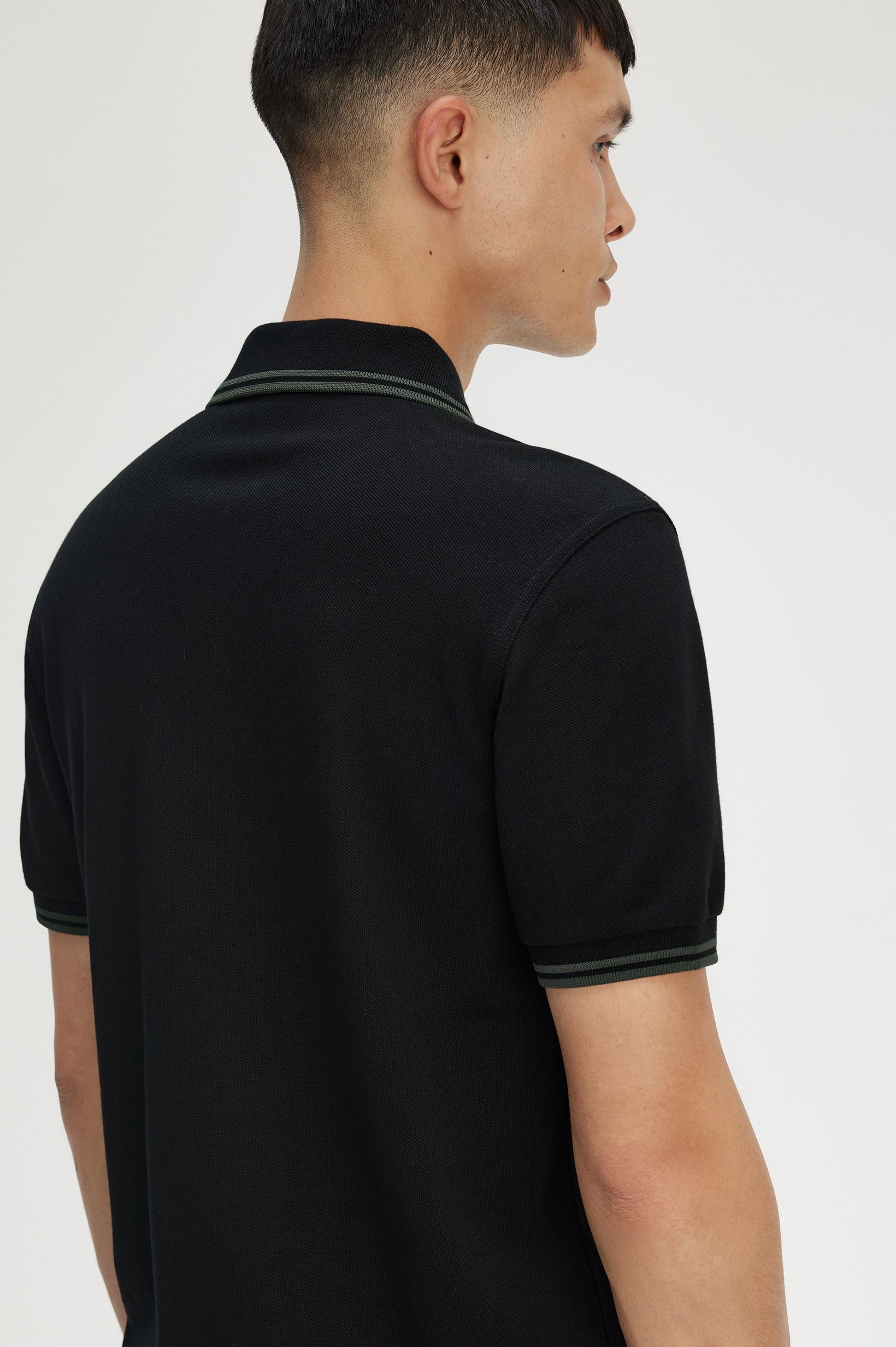 Fred Perry Twin Tipped Polo Shirt (Black/Court Green)