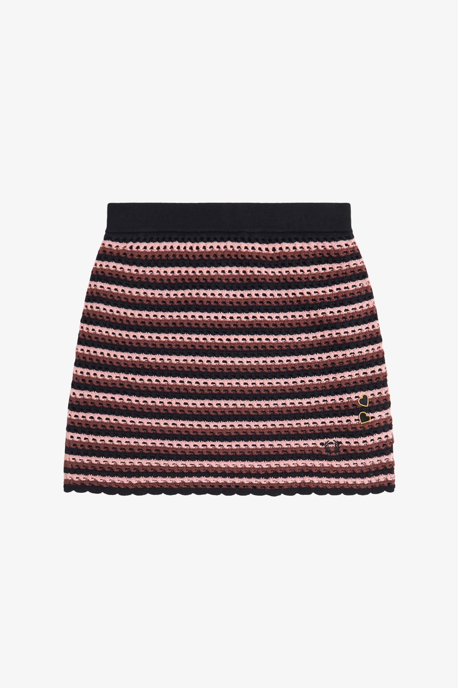 Fred Perry Open-Knit Skirt in Black