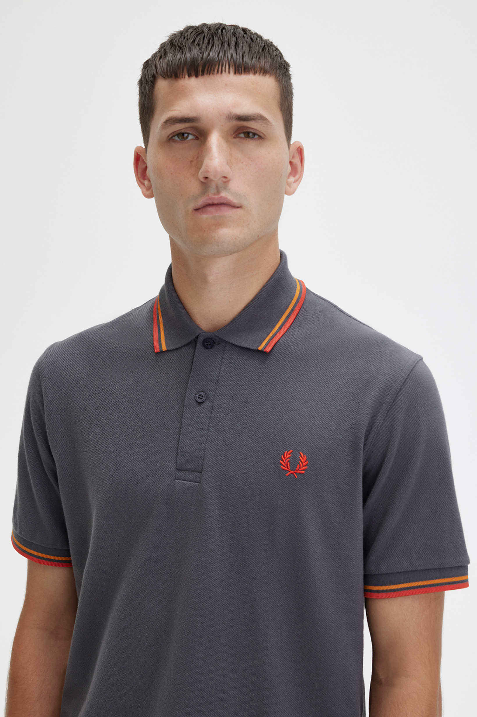 Fred Perry Polo M12 Twin Tipped Gunmetal 