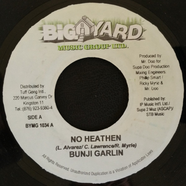 Bunji Garlin / Ce'cile – No Heathen / No Love Tonight (7")   