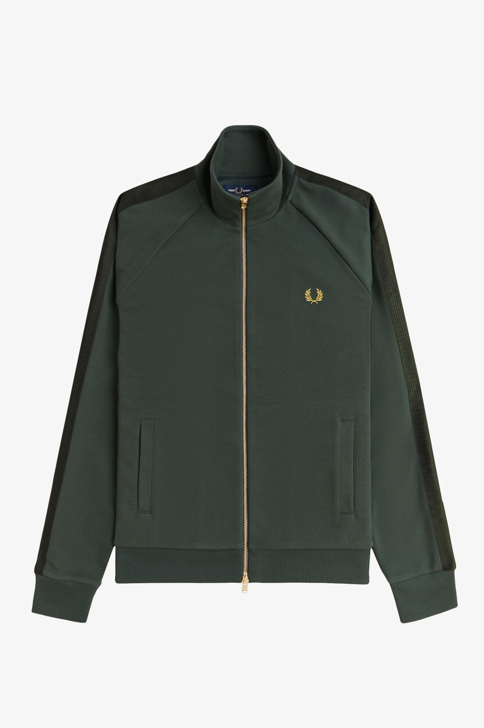 Fred Perry Dash Taped Track Jacket (Court Green)