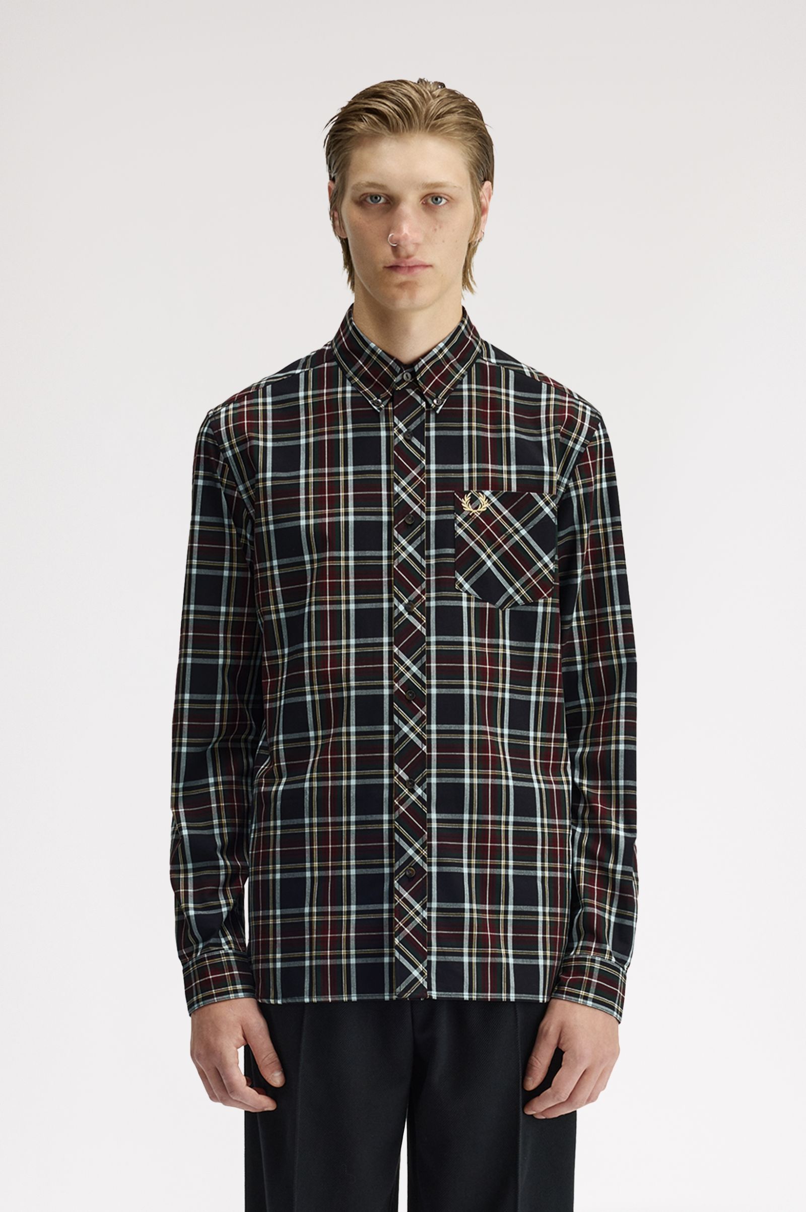Fred Perry Classic Tartan Shirt (Black)