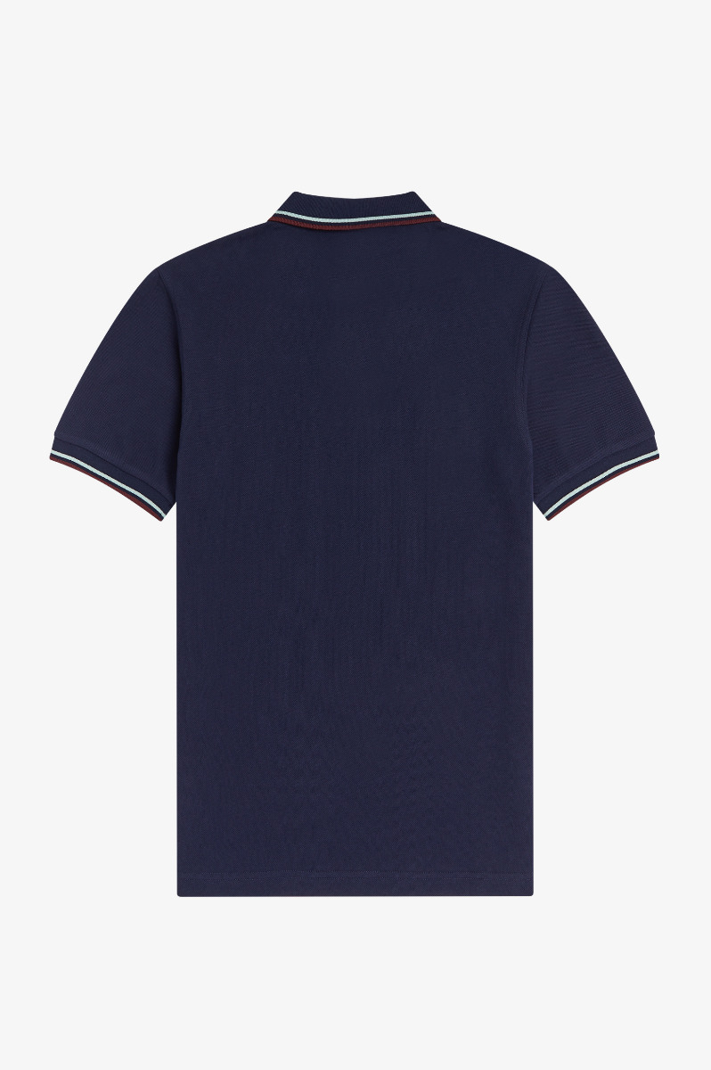 Fred Perry Twin Tipped Polo Shirt M3600 Carbon Blue/Brighton Blue/Aubergine-S