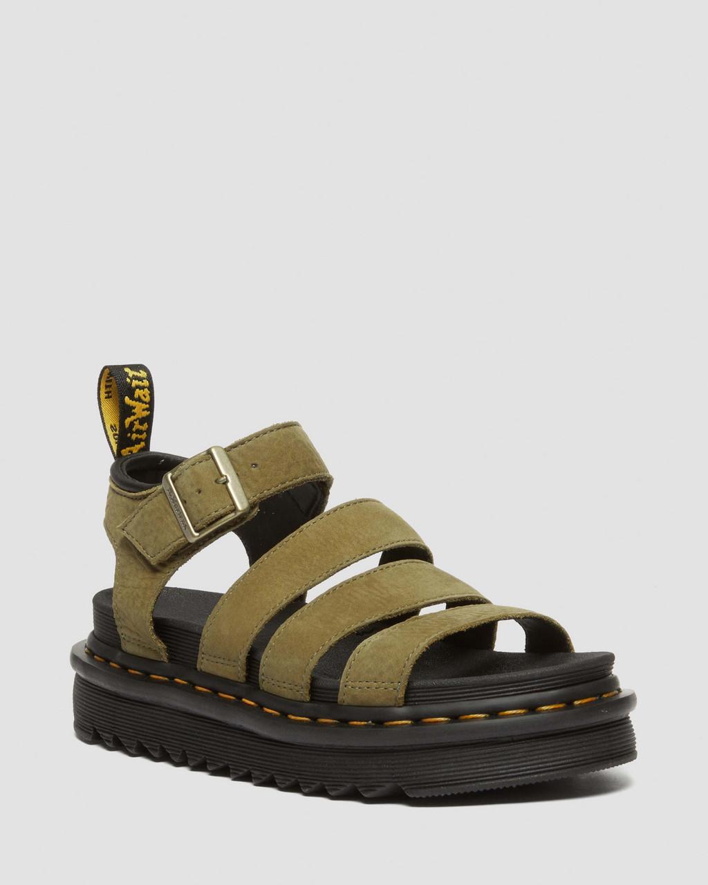 Blaire Tumbled Nubuck Sandalen (Muted Olive)