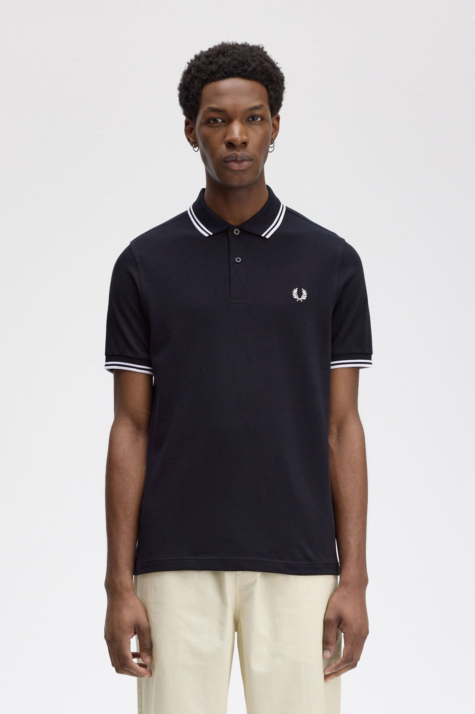 Fred Perry Twin Tipped Shirt in Navy/White