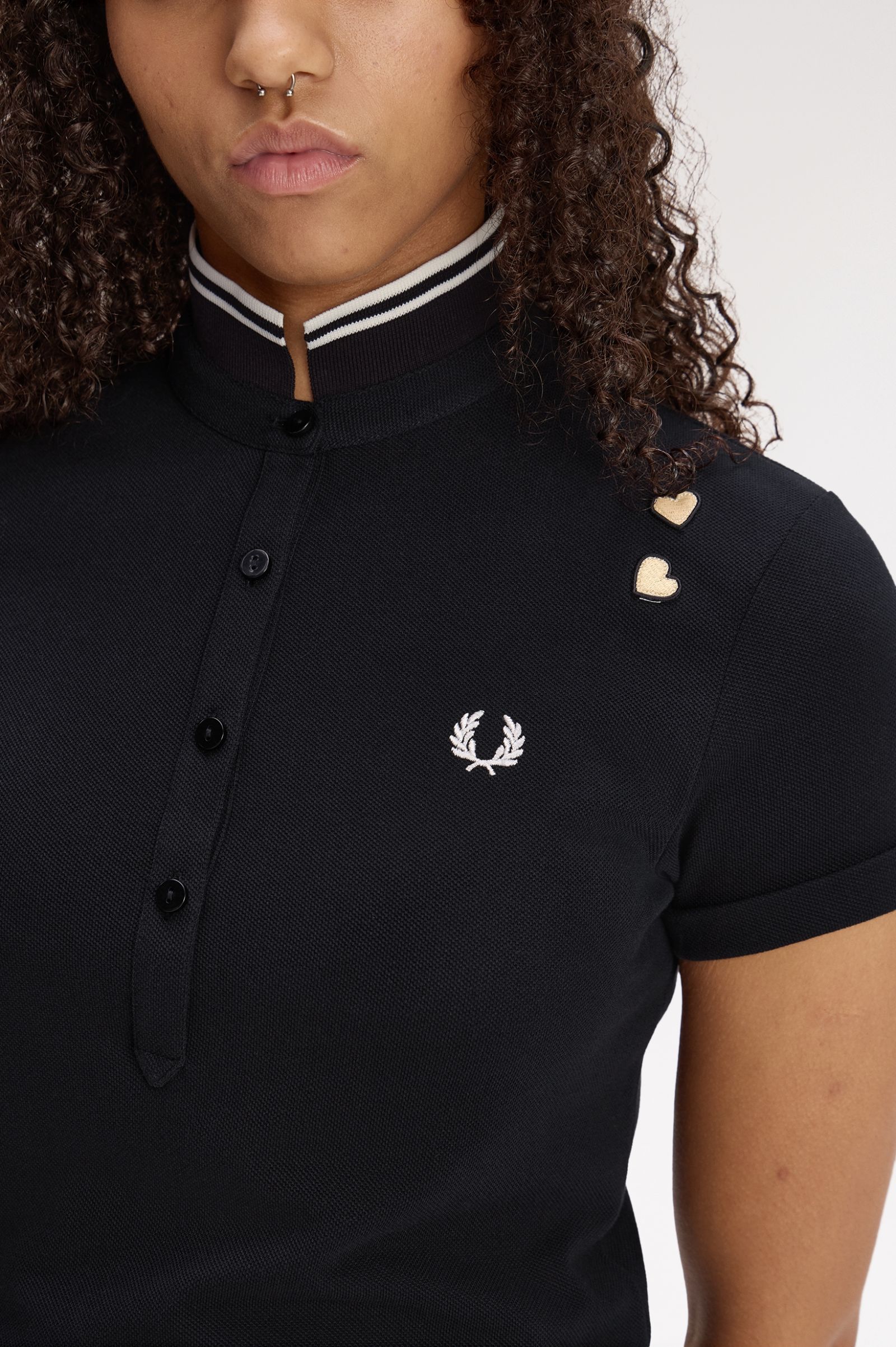 Fred Perry Amy Winehouse Tipped Polo Shirt (Black)