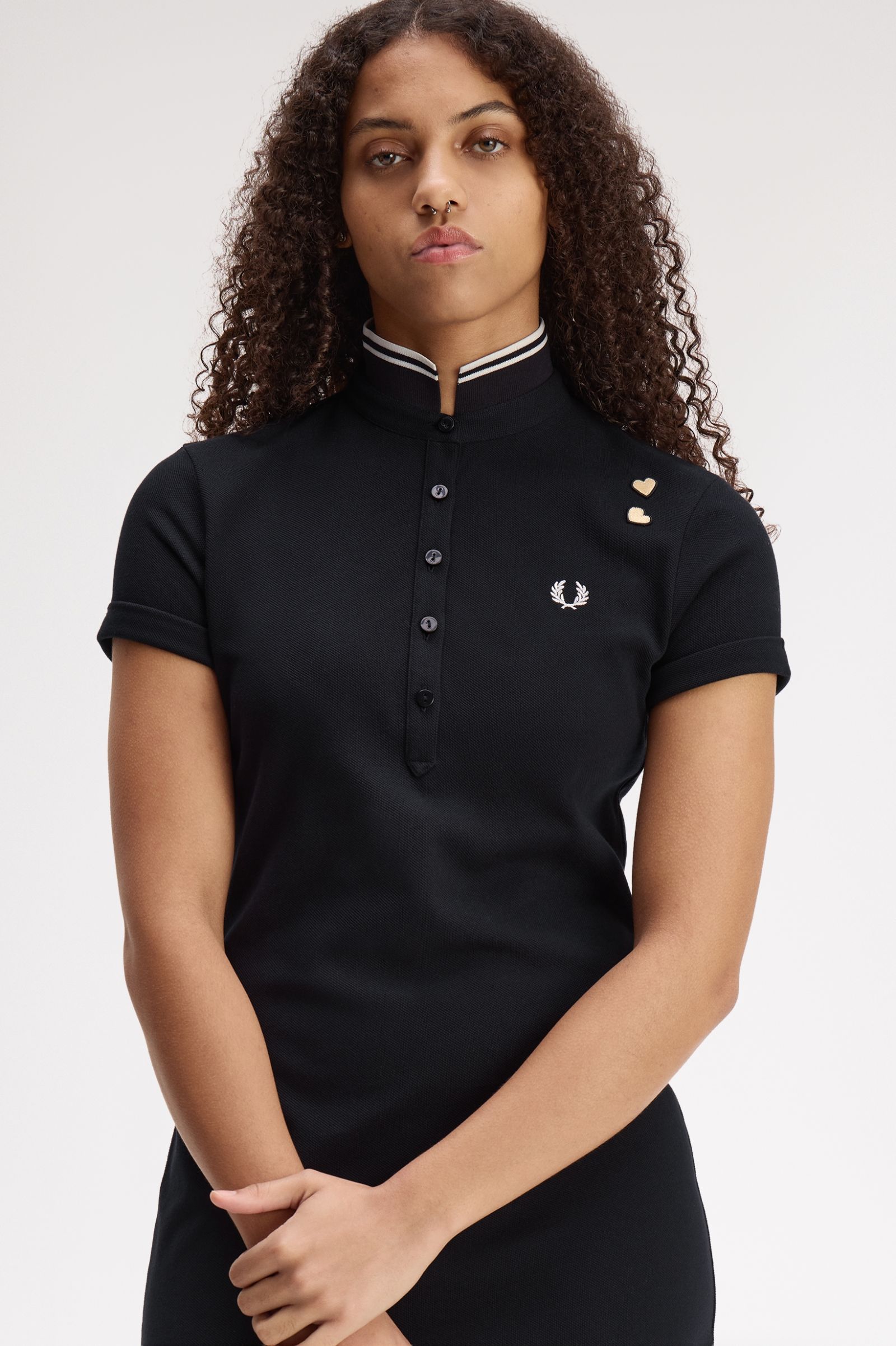 Fred Perry Amy Winehouse Tipped Polo Dress (Black)
