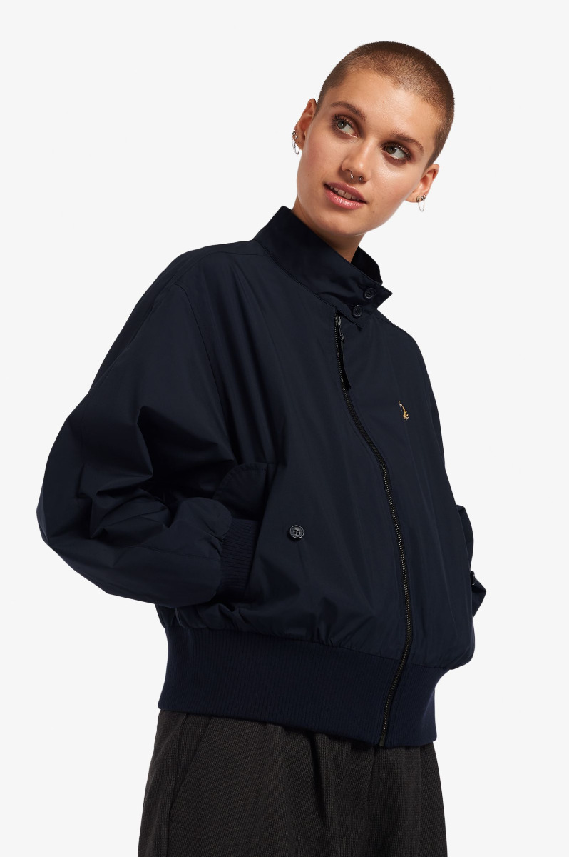 Fred Perry Damen Jacke Batwing Harrington Navy