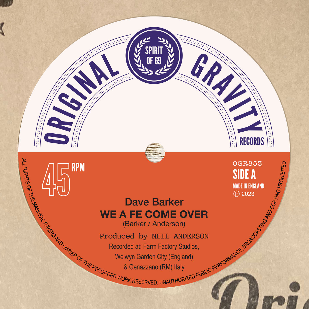 Dave Barker  – We A Fe Come Over (7")