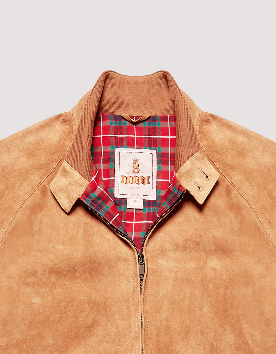 Baracuta G9 Harrington Suede Tobacco