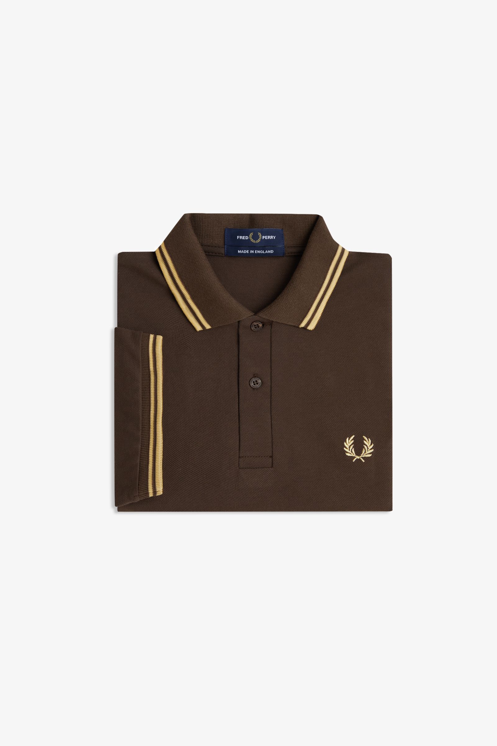 Fred Perry Made in England Twin Tipped Fred Perry Shirt (Burned Tobacco/Champagne/Champagne)