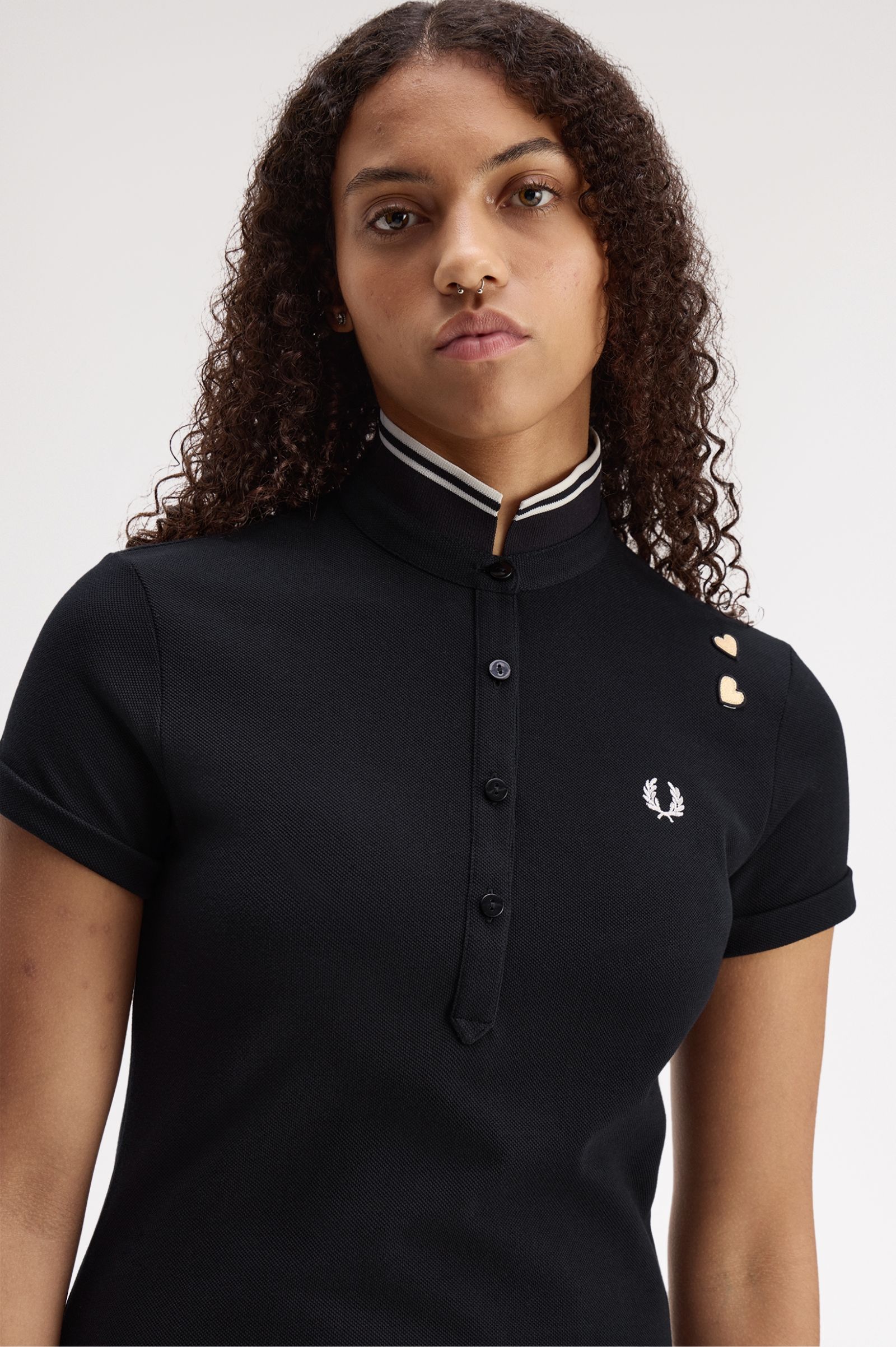 Fred Perry Amy Winehouse Tipped Polo Shirt (Black)