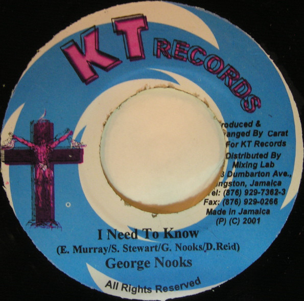 George Nooks / Mozam - I Need To Know / Reggae For Sure (7'')