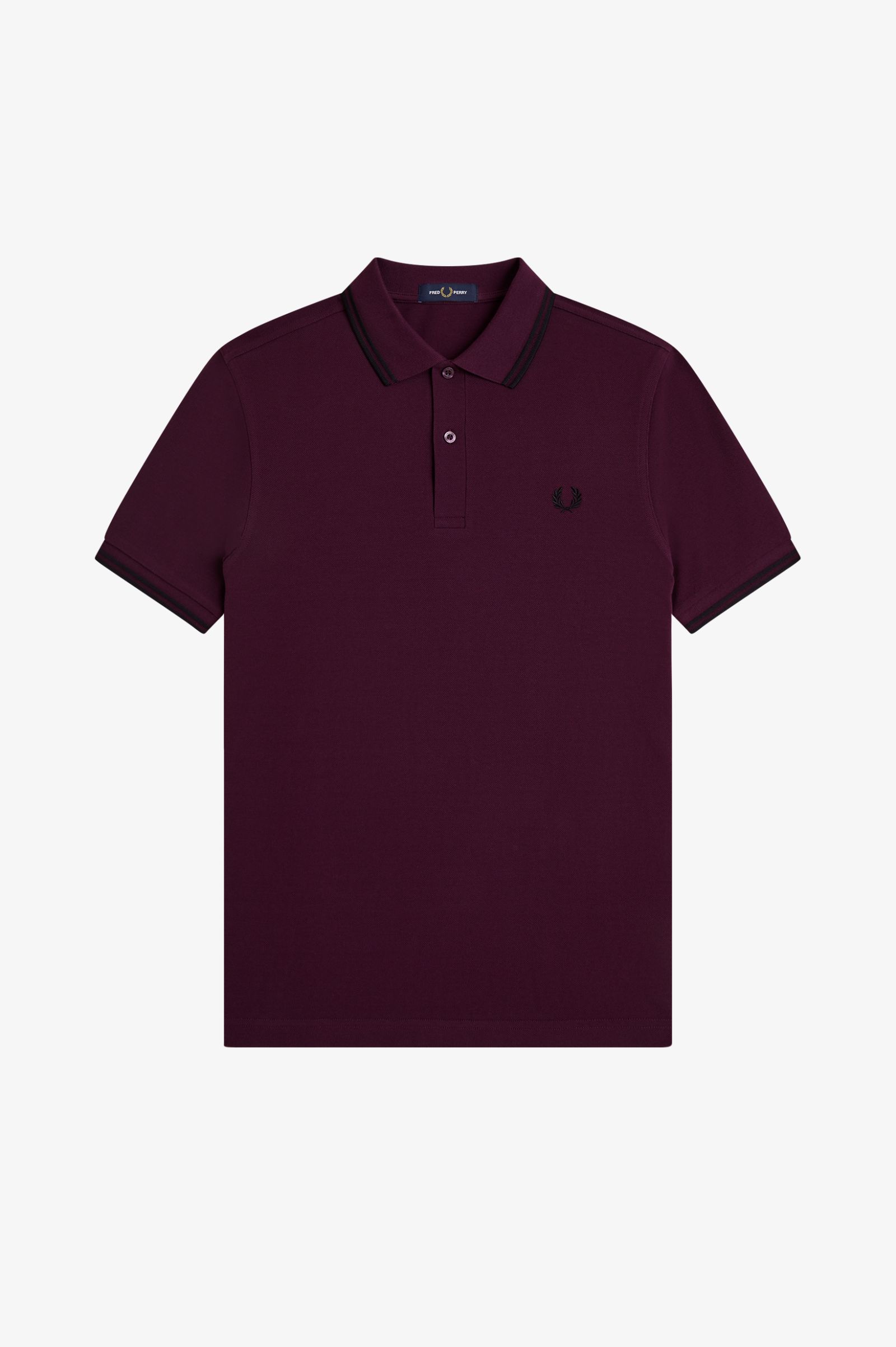 Fred Perry M3600 Twin Tipped Polo Shirt (Plum/Black)