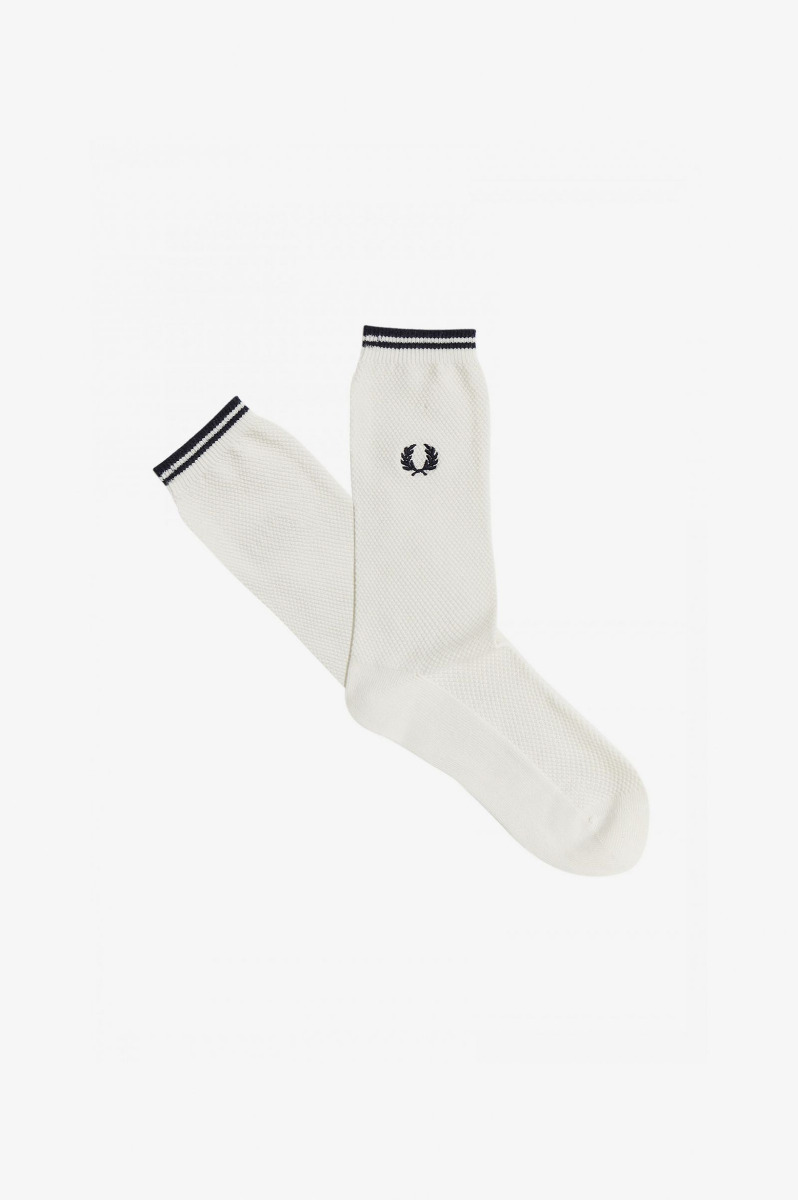Fred Perry Tipped Socks Snow White/Navy-6/8
